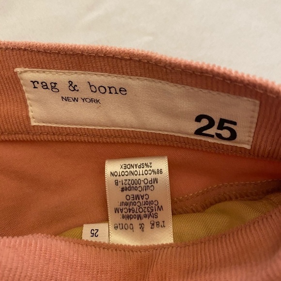 NWT RAG & BONE High Rise Corduroy Skinny Pants, 25 - Picture 6 of 7